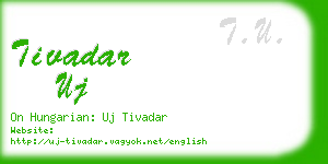 tivadar uj business card